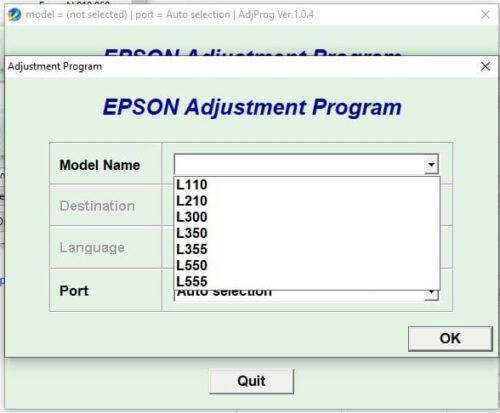Epson Resetter Adjustment Program Ink Pad Reset L110 L210 L300 L350 L355 L550 L555