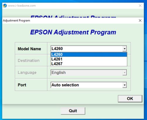 Epson Resetter Adjustment Program Ink Pad Reset L4260 L4261 L4267